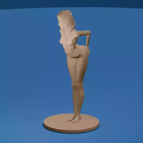 Stylized Nude Pinup Girl Artistic Fantasy Figure STL