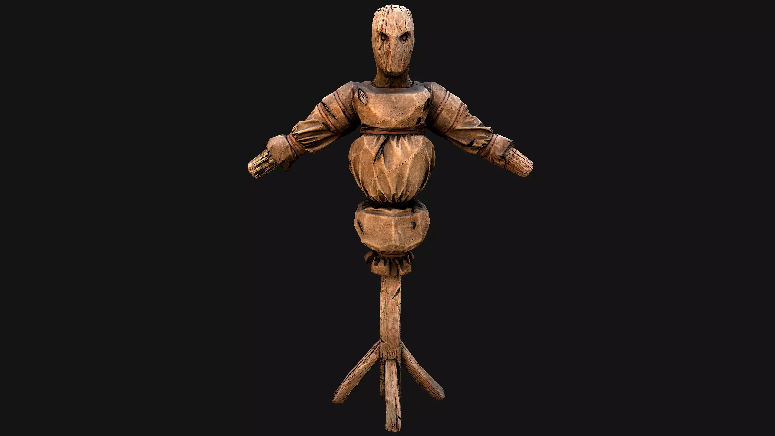 Wooden Dummy Medieval Training Camp Environment Low-poly 3D model_23