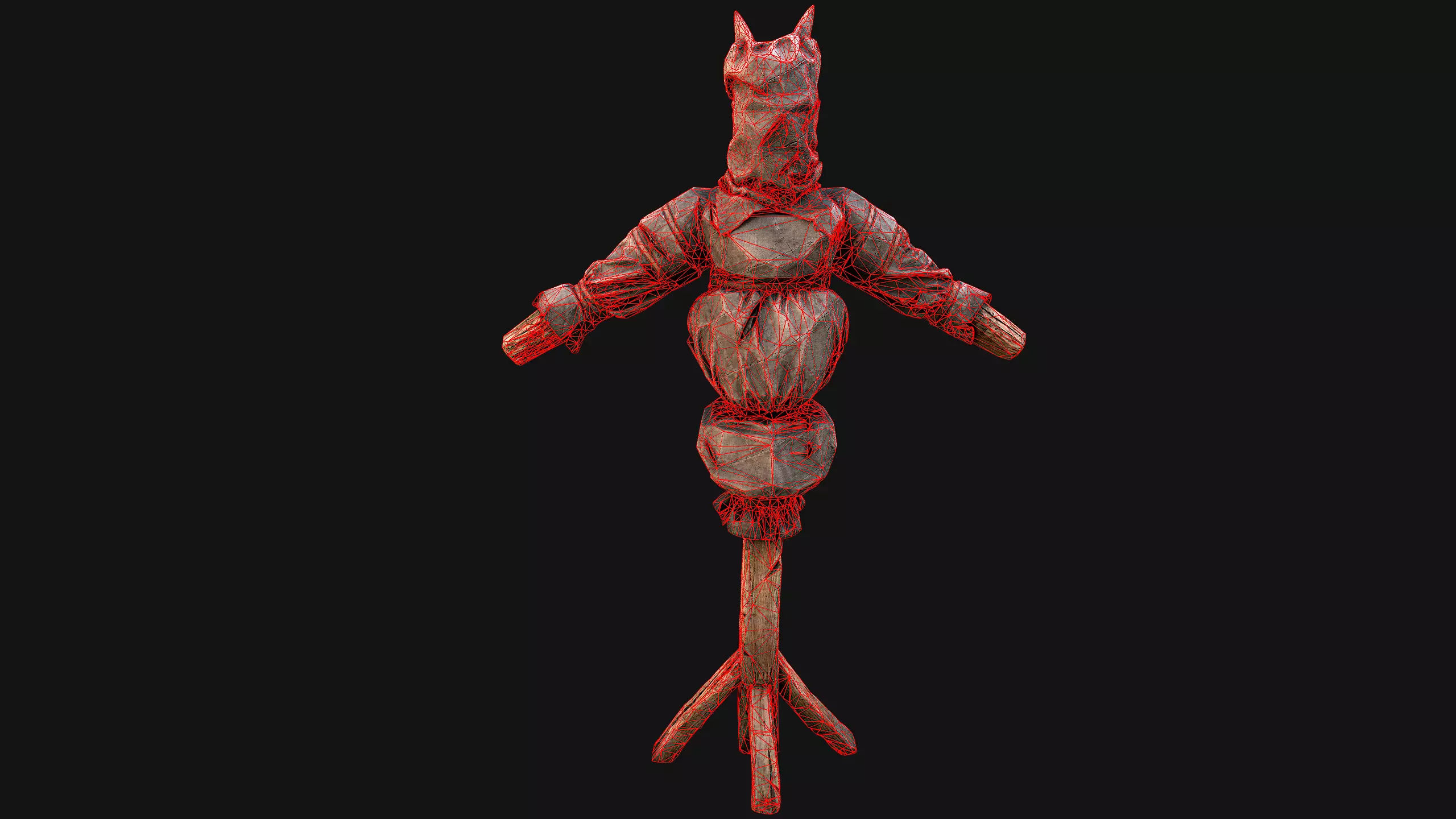 Wooden Dummy Medieval Training Camp Environment Low-poly 3D model_34