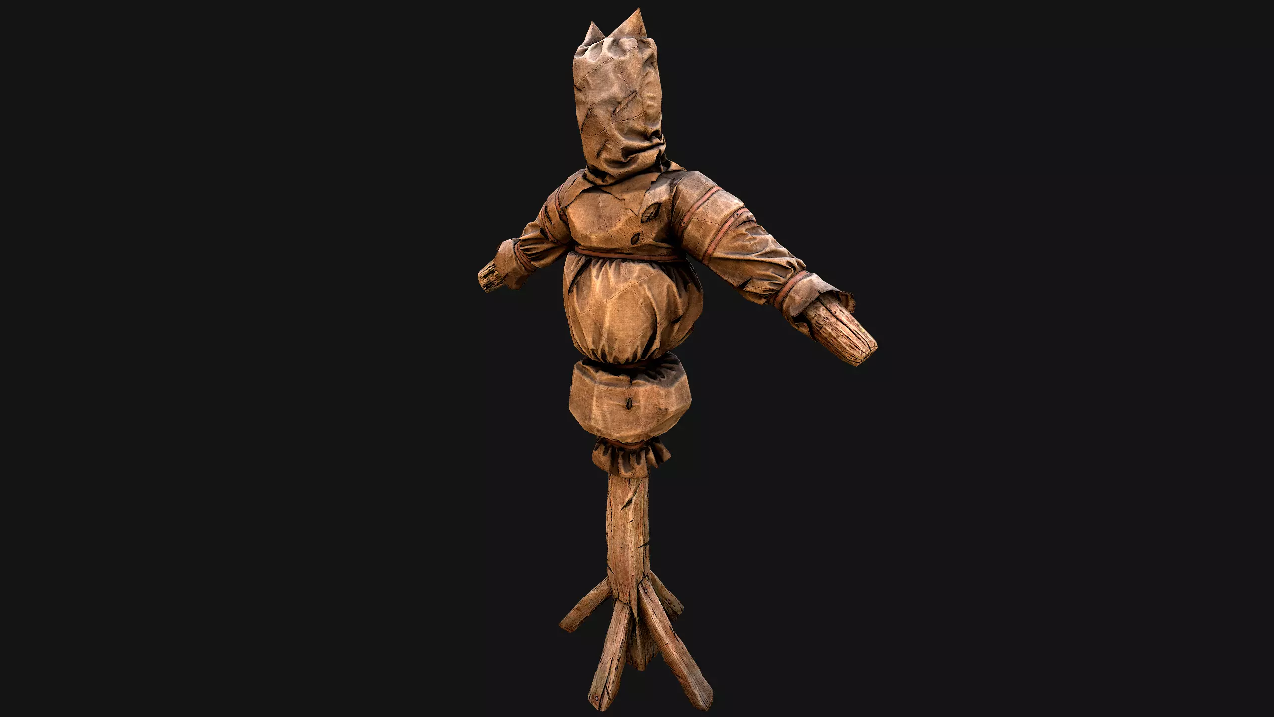 Wooden Dummy Medieval Training Camp Environment Low-poly 3D model_25