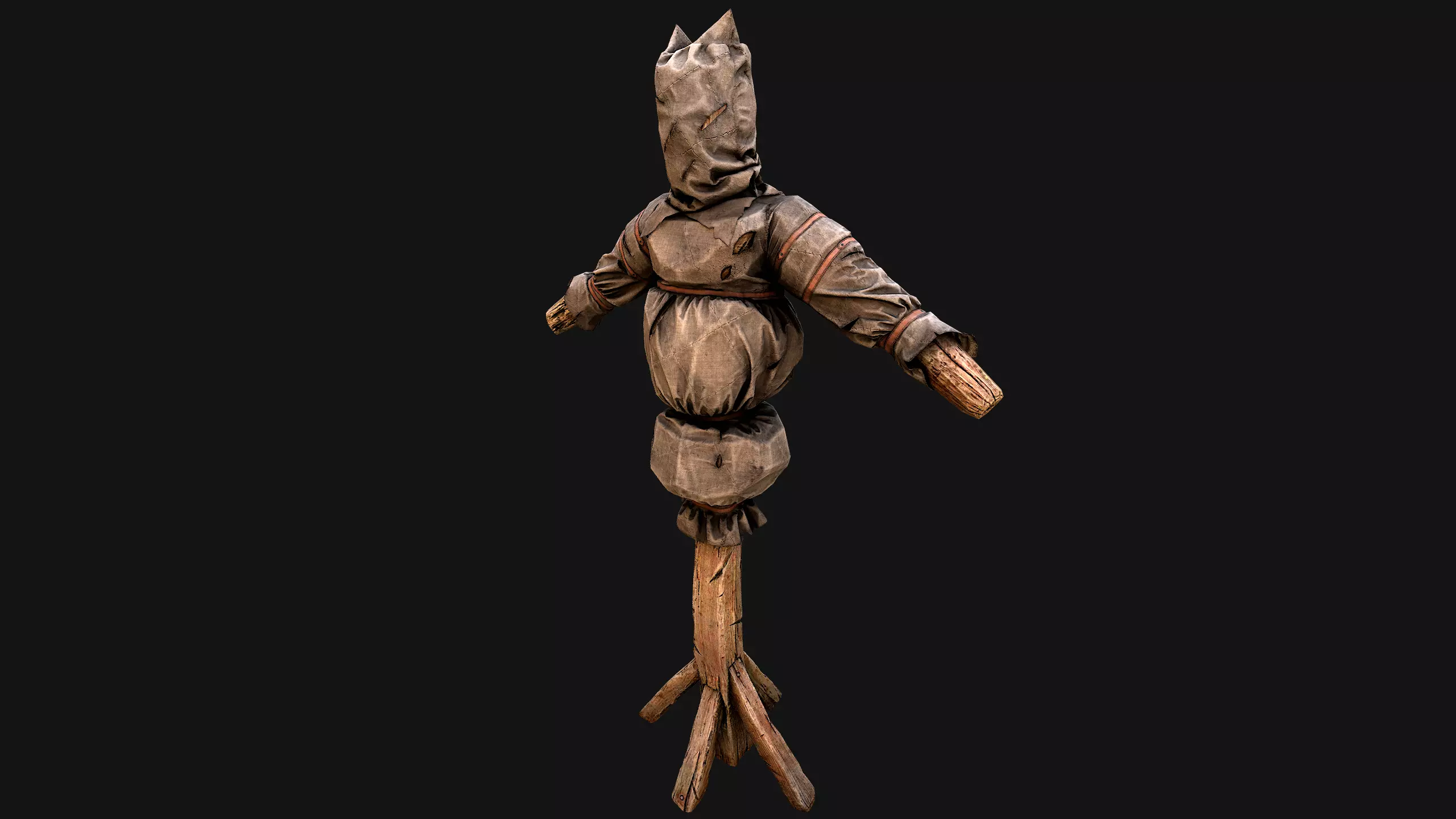 Wooden Dummy Medieval Training Camp Environment Low-poly 3D model_24