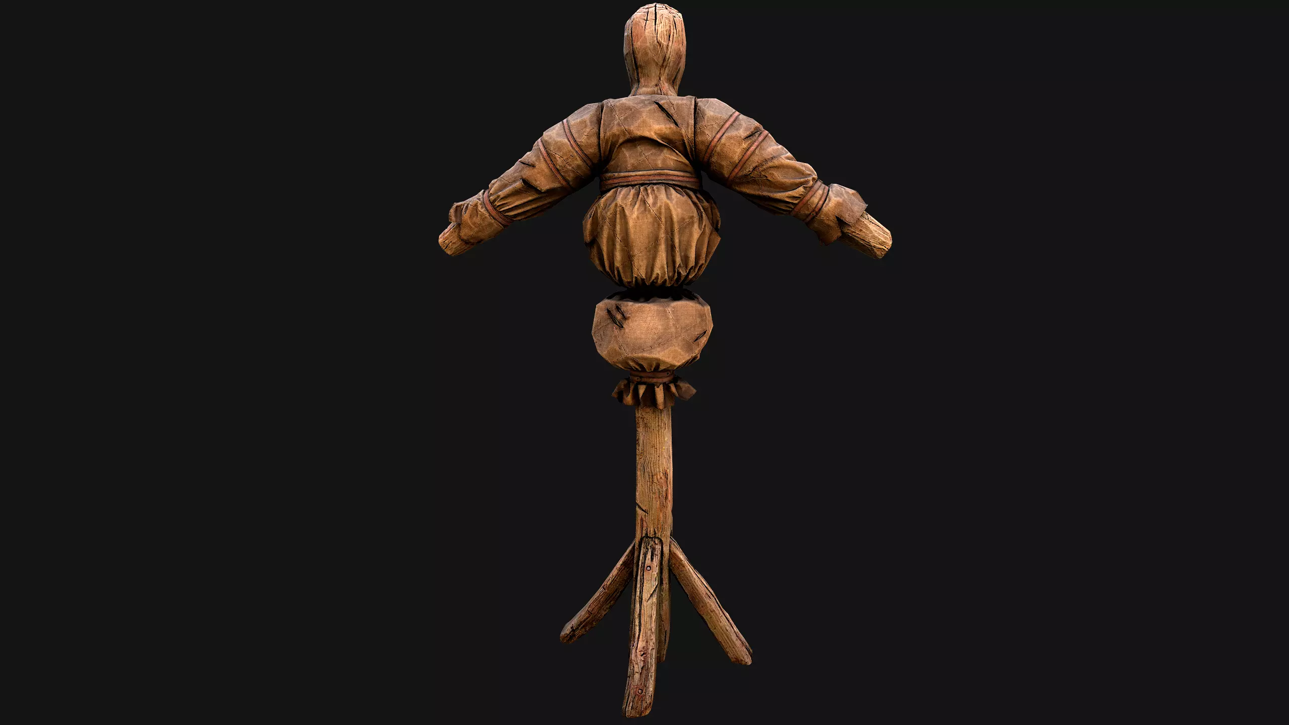 Wooden Dummy Medieval Training Camp Environment Low-poly 3D model_30