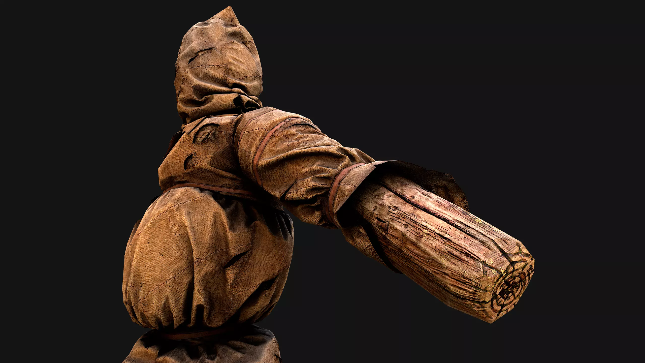 Wooden Dummy Medieval Training Camp Environment Low-poly 3D model_32