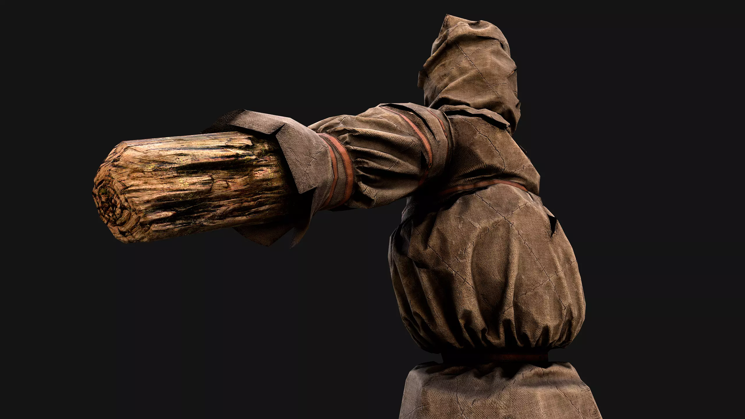 Wooden Dummy Medieval Training Camp Environment Low-poly 3D model_33