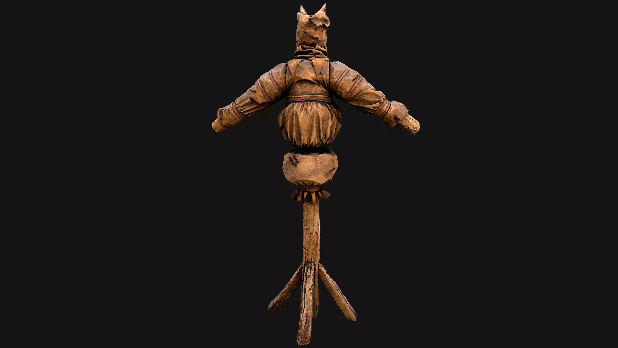 Wooden Dummy Medieval Training Camp Environment Low-poly 3D model_28