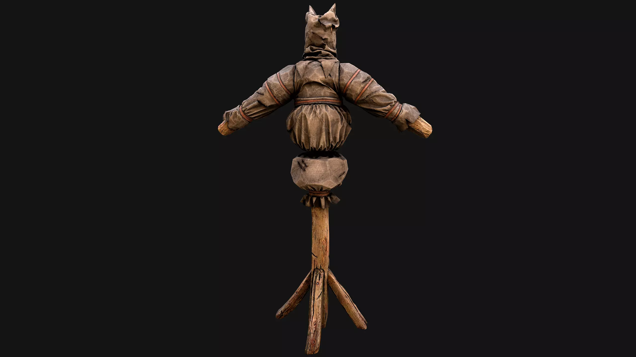 Wooden Dummy Medieval Training Camp Environment Low-poly 3D model_29