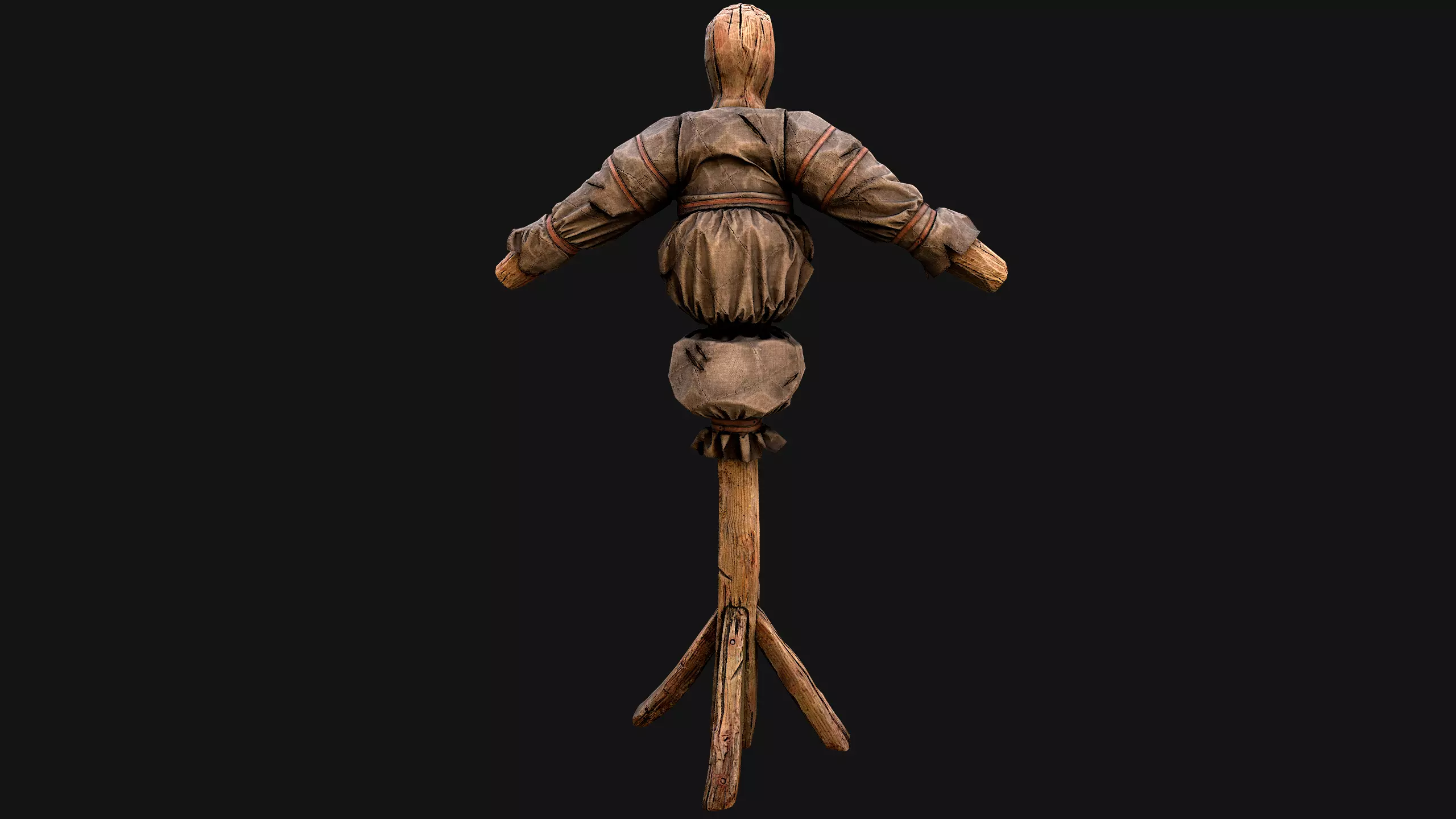 Wooden Dummy Medieval Training Camp Environment Low-poly 3D model_31