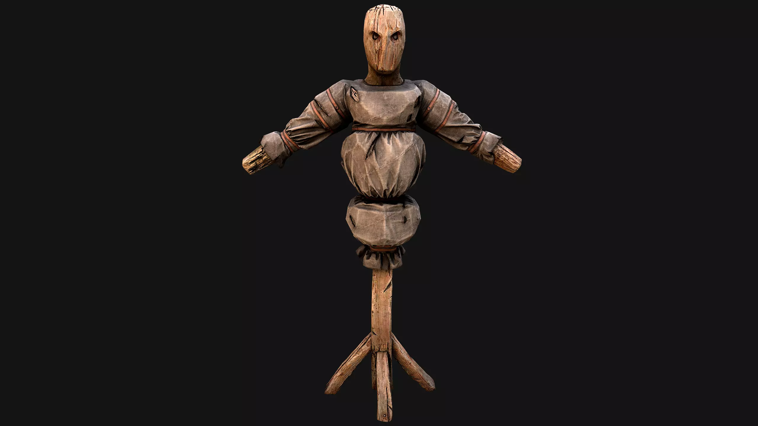 Wooden Dummy Medieval Training Camp Environment Low-poly 3D model_22
