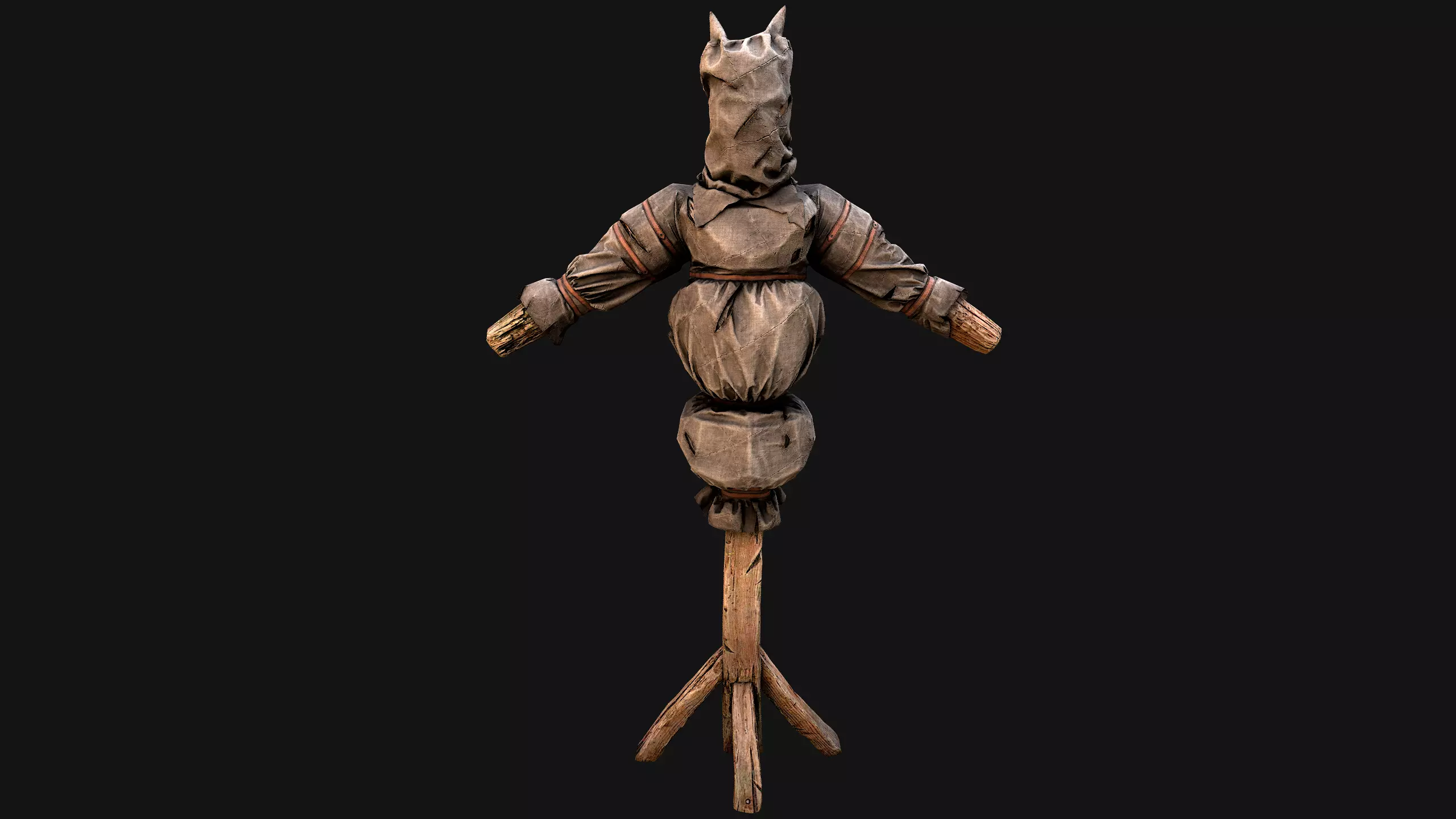 Wooden Dummy Medieval Training Camp Environment Low-poly 3D model_21
