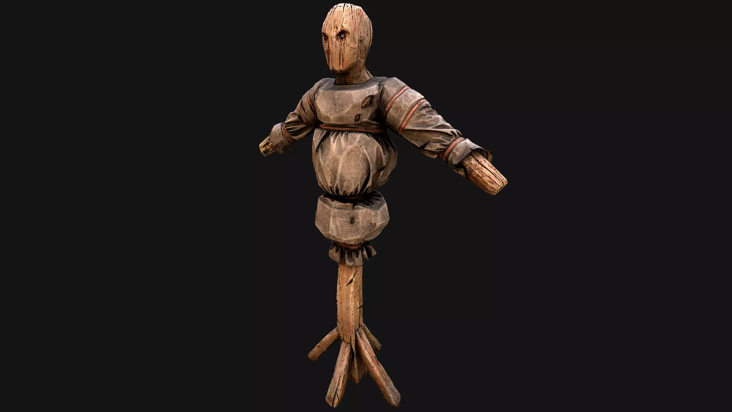 Wooden Dummy Medieval Training Camp Environment Low-poly 3D model_27