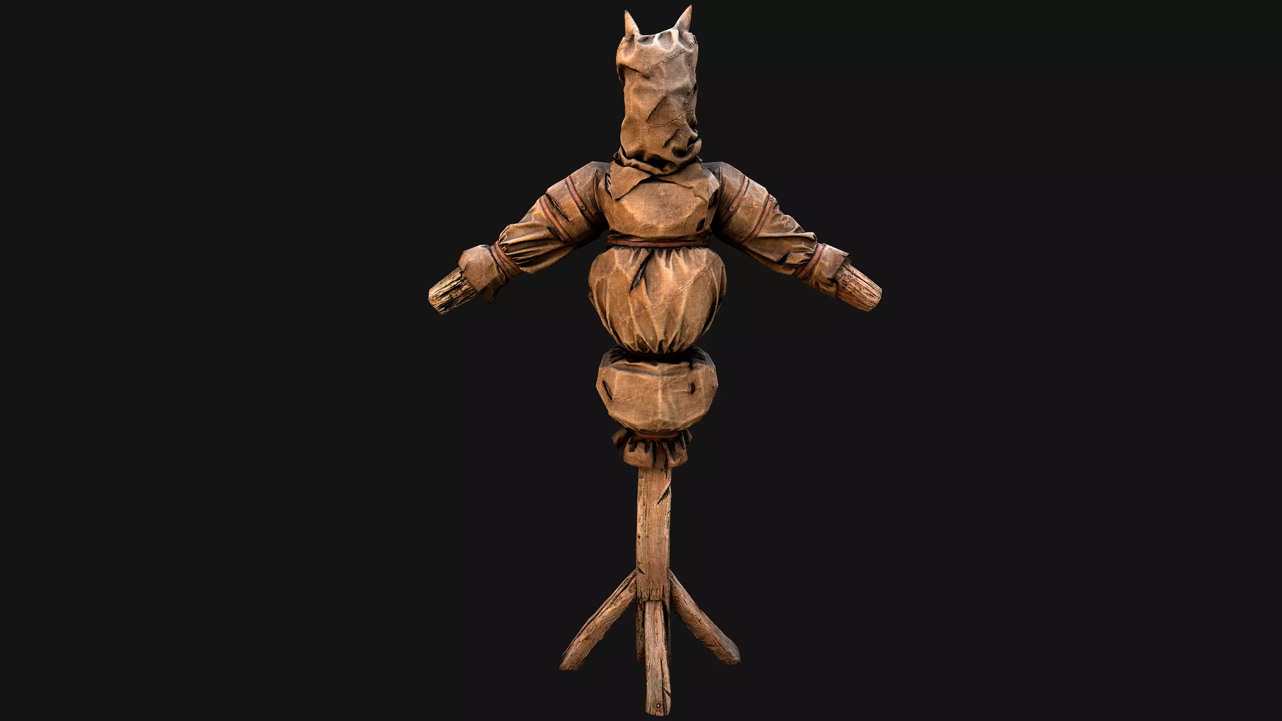 Wooden Dummy Medieval Training Camp Environment Low-poly 3D model_20