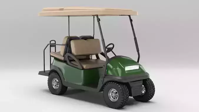 Green Golf Cart