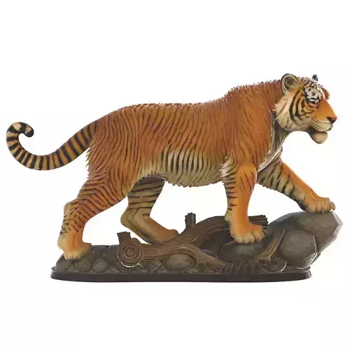 Majestic Tiger on Rock Diorama 3D print model