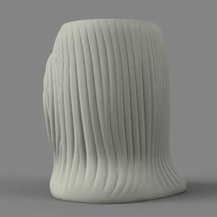 Serene Woman Head Planter urn candle candy holder 3D print model_3