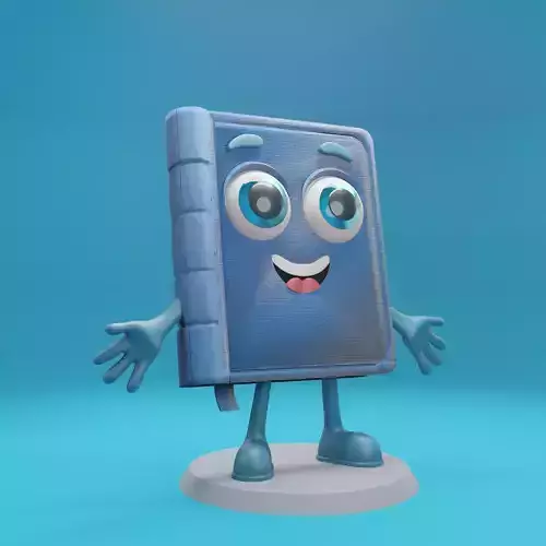 3D Printable Book Mascot Character