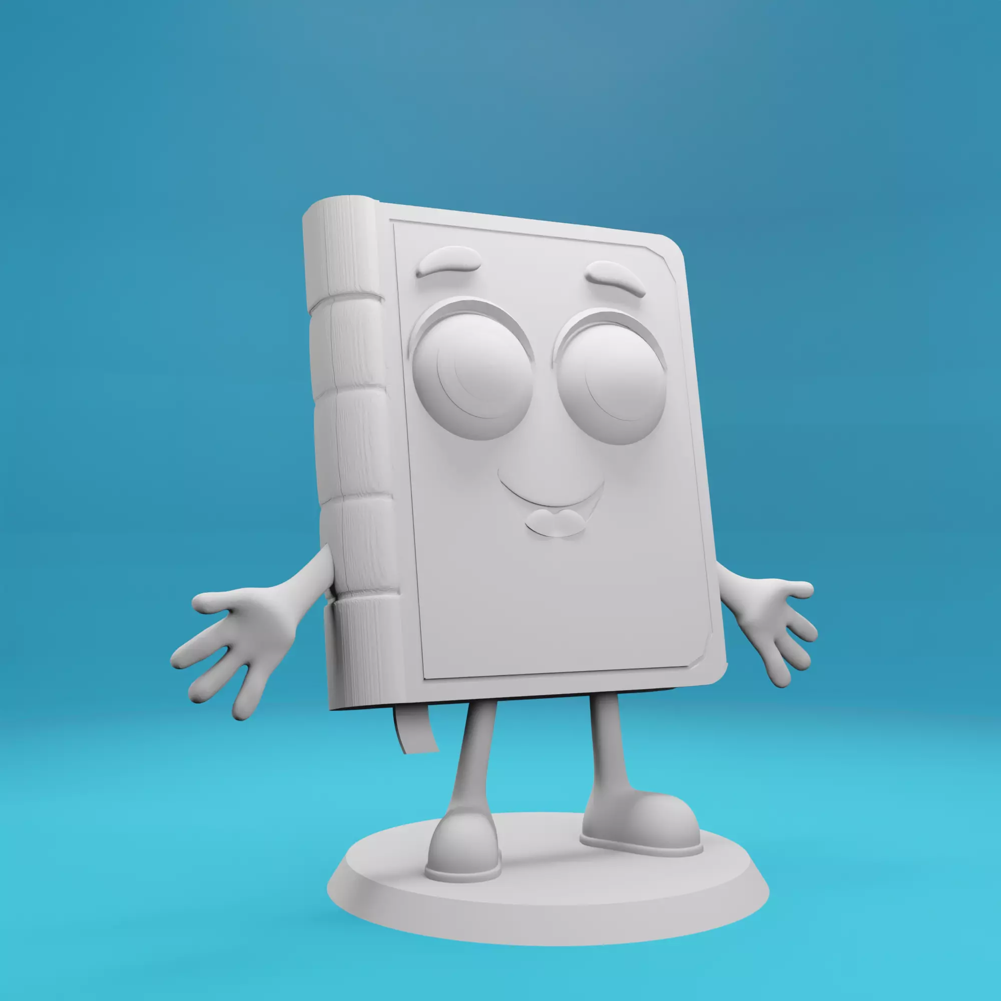 3D Printable Book Mascot Character 3D print model_1