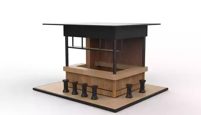  coffee bar counter 3D model