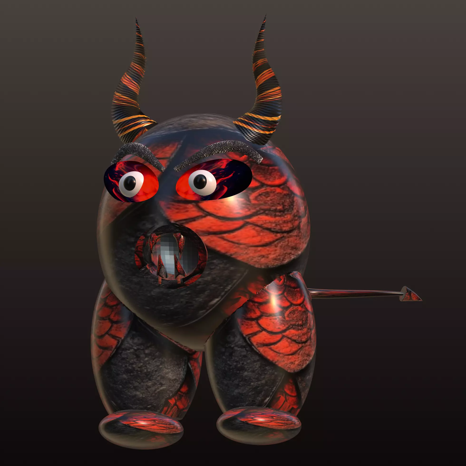 Devil panda 3D model_10
