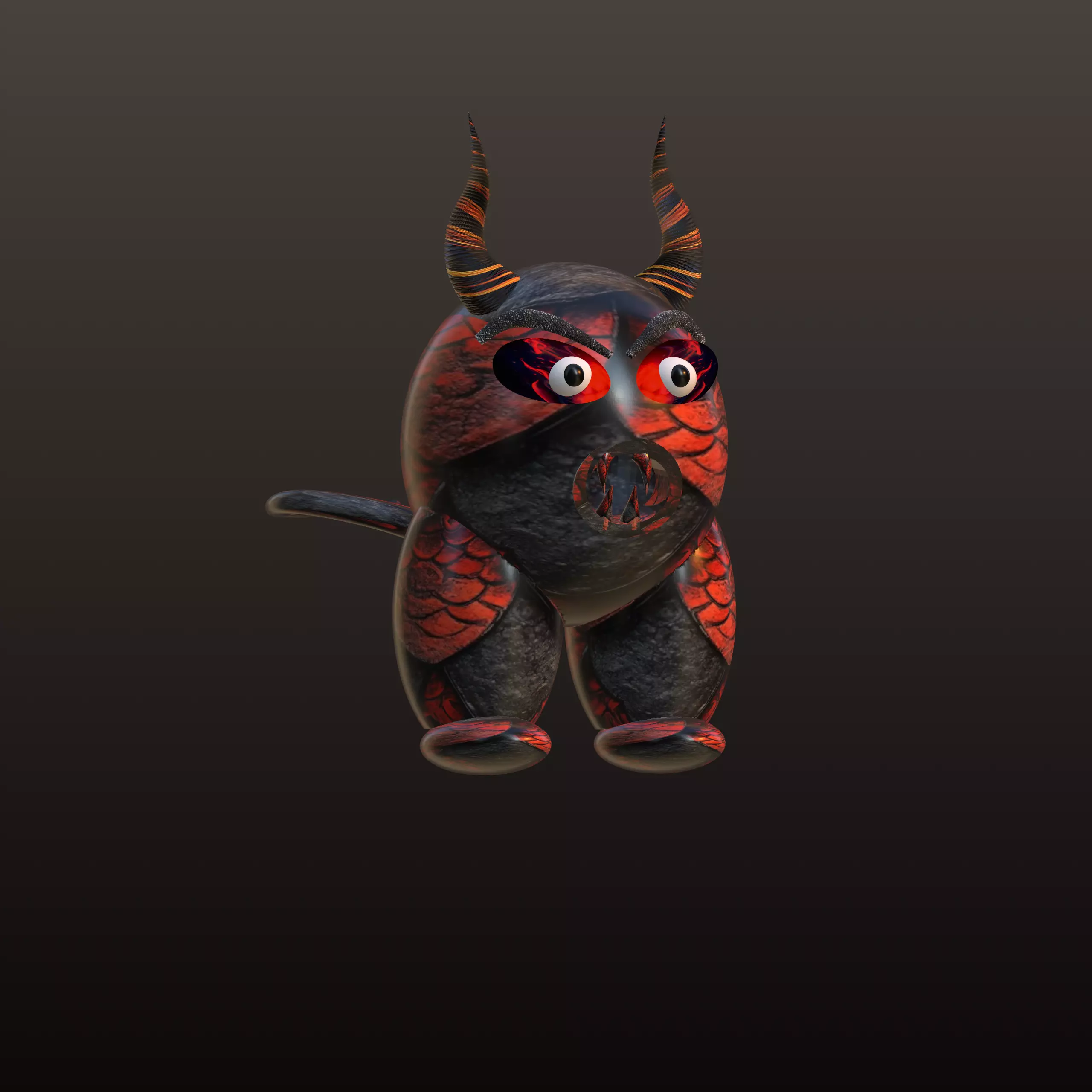 Devil panda 3D model_13