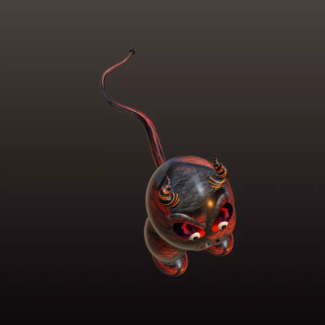Devil panda 3D model_2