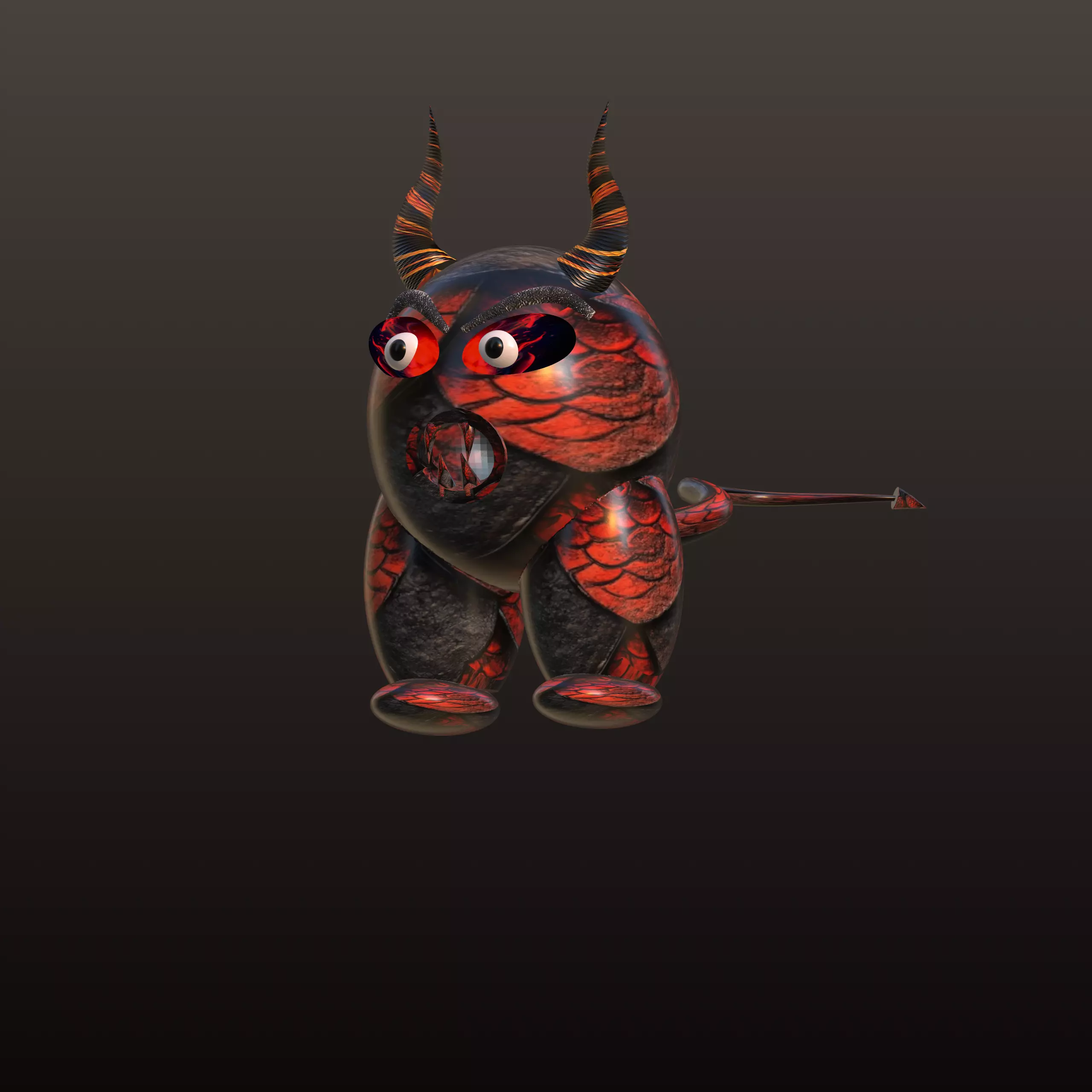 Devil panda 3D model_14