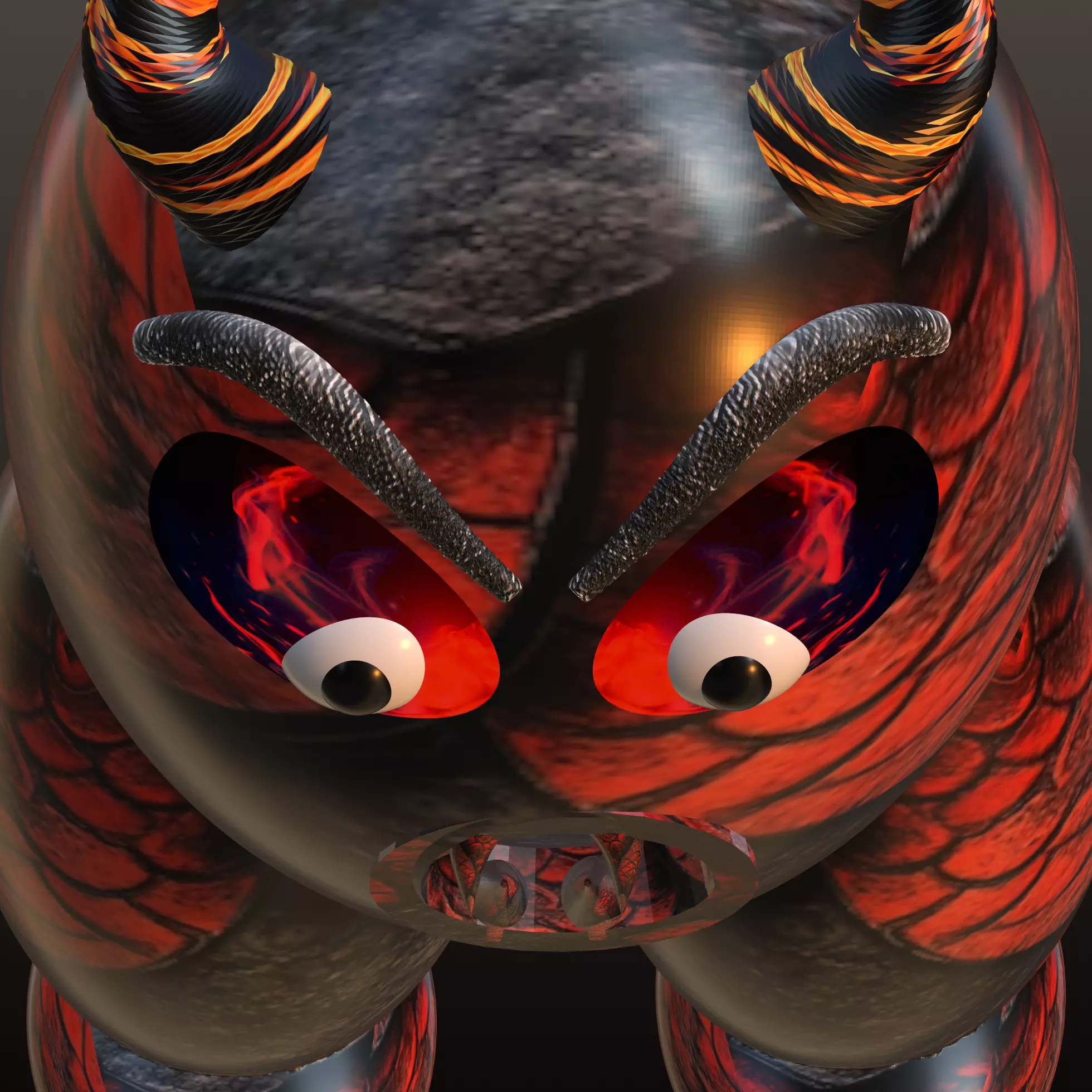 Devil panda 3D model_6