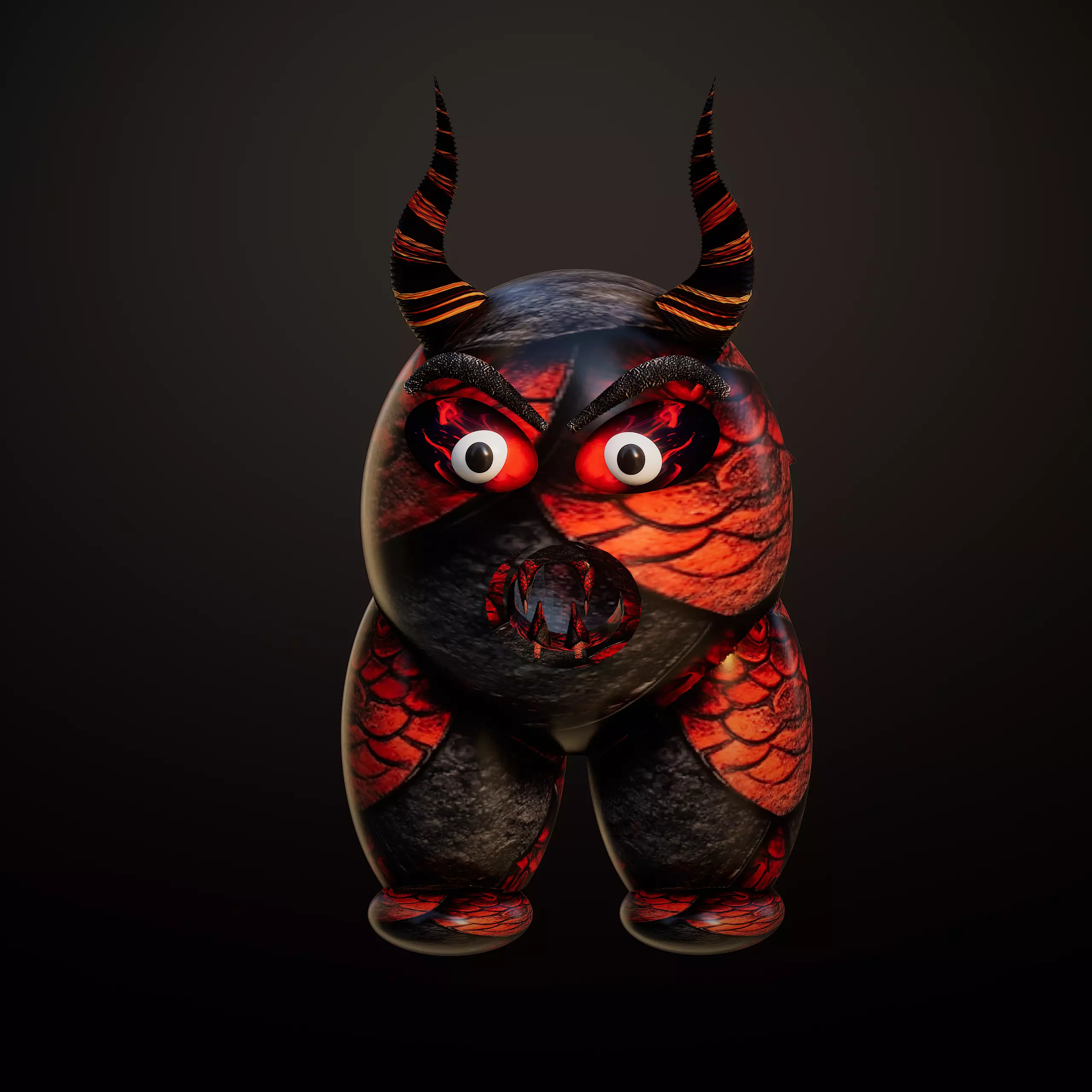 Devil panda 3D model_0