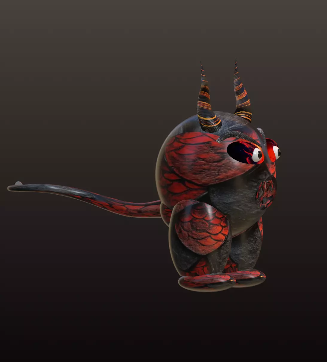 Devil panda 3D model_1