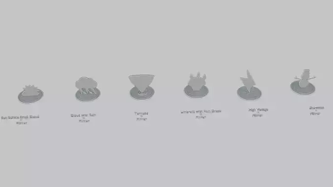 Weather Mini Pack Emoji Statues 3D print model