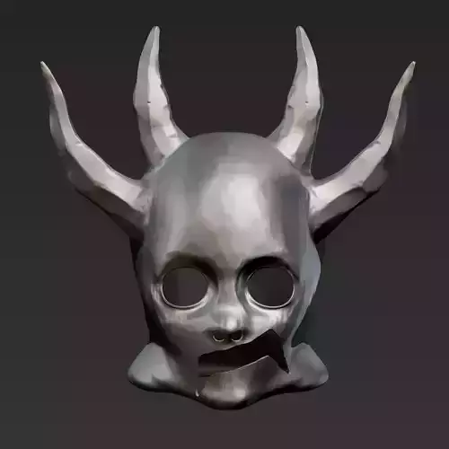  Demon Skull Mask 3D Print Ready Model