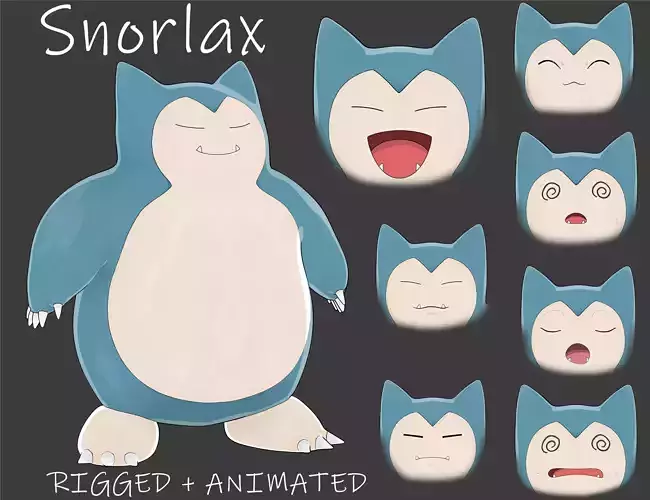 Snorlax Low-poly 3D model
