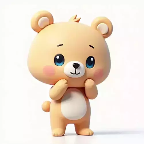 Adorable  Teddy Bear 3D Model Cute Stylized Character Low-poly 3D model