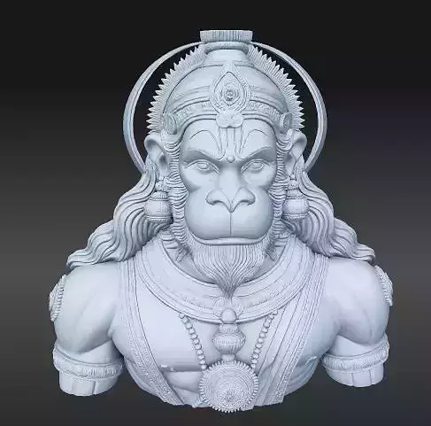 Lord Hanuman Bust Sculpture 3D print model