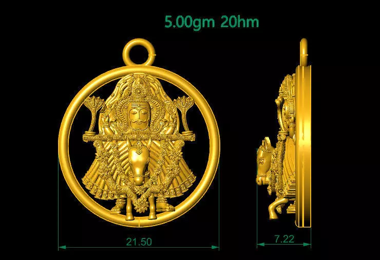 Ramnath damodar pendent 3D print model_1