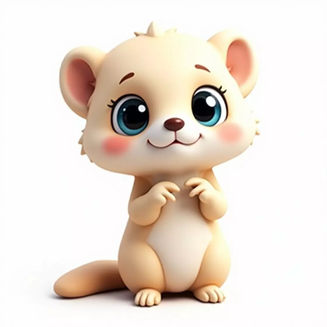 Cute Cartoon Otter 3D Model Low-poly 3D model_0