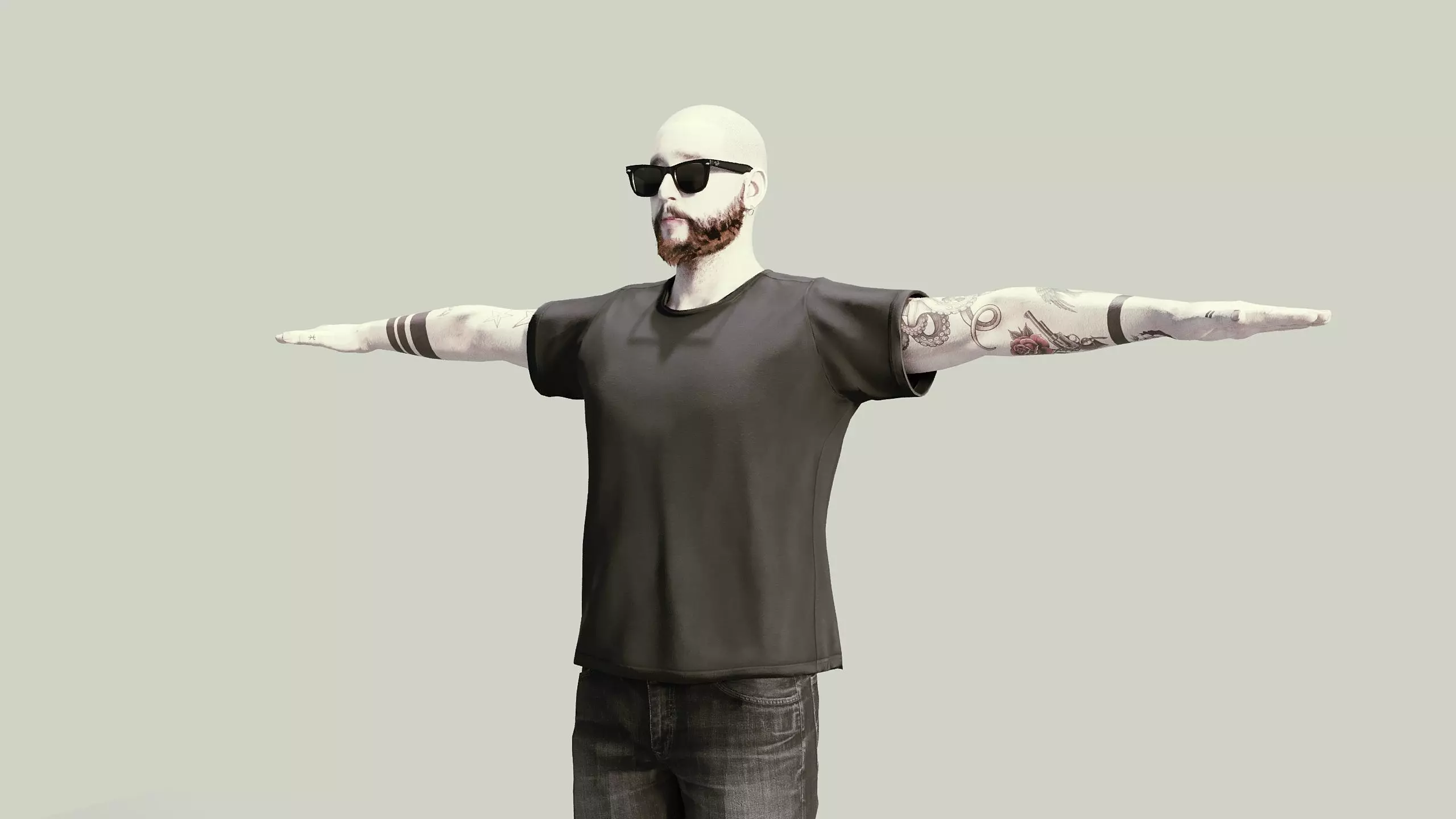 Rigged Realistic Male Character - Self-Portrait Model Free 3D model