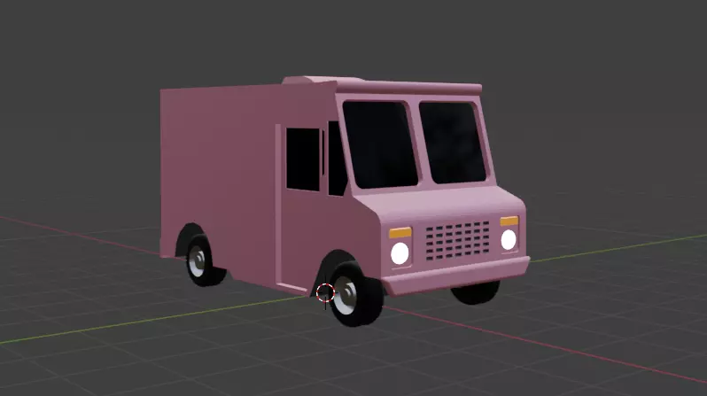ice cream truck Low-poly 3D model_3