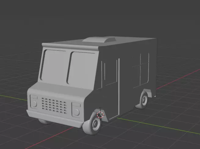 ice cream truck Low-poly 3D model_2
