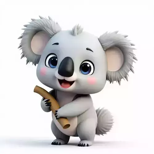 Cute Cartoon Koala 3D Model Low-poly 3D model