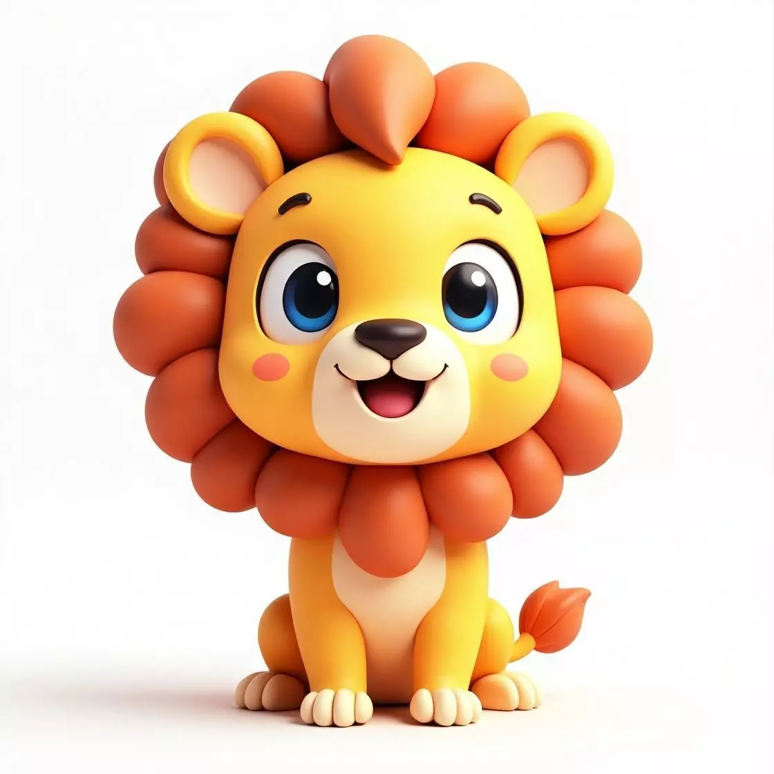 Cute Cartoon Lion 3D Model Low-poly 3D model_0