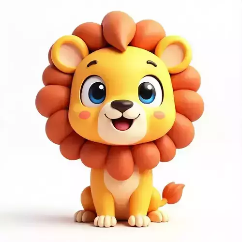 Cute Cartoon Lion 3D Model Low-poly 3D model