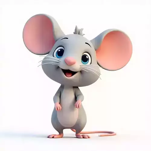 Cute Cartoon Mouse 3D Model Low-poly 3D model