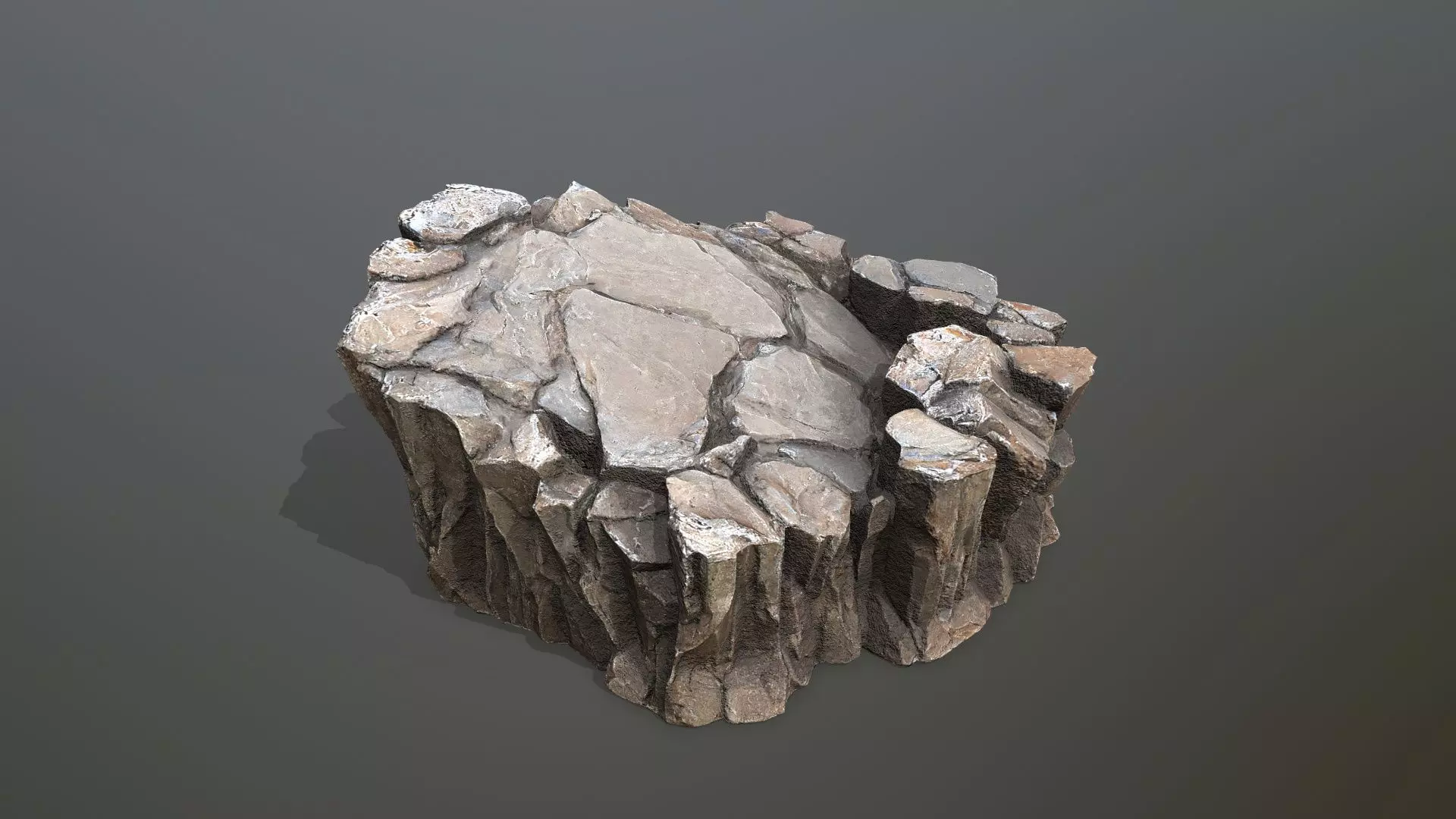cliff rocks Low-poly 3D model_10