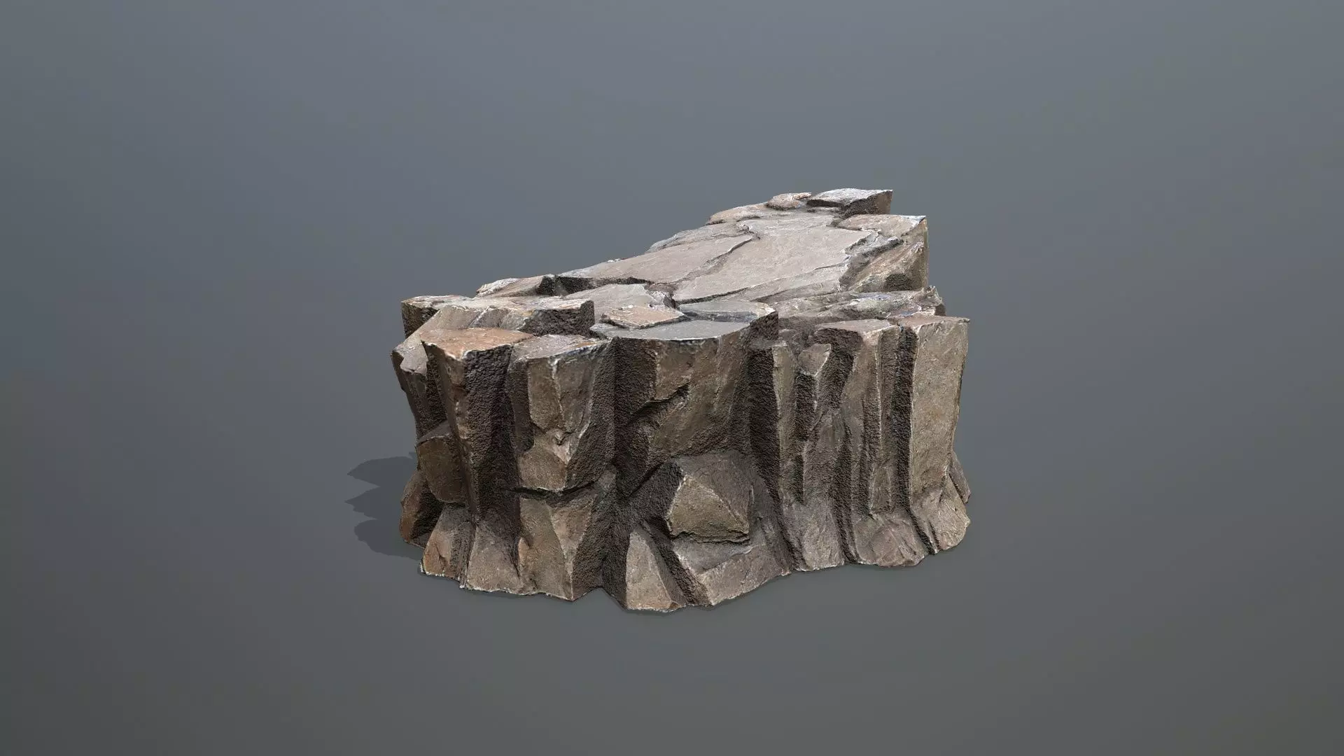 cliff rocks Low-poly 3D model_4