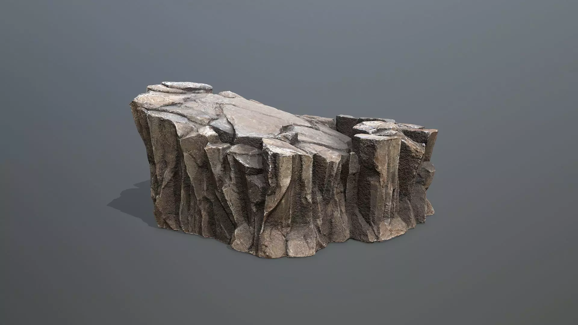 cliff rocks Low-poly 3D model_1