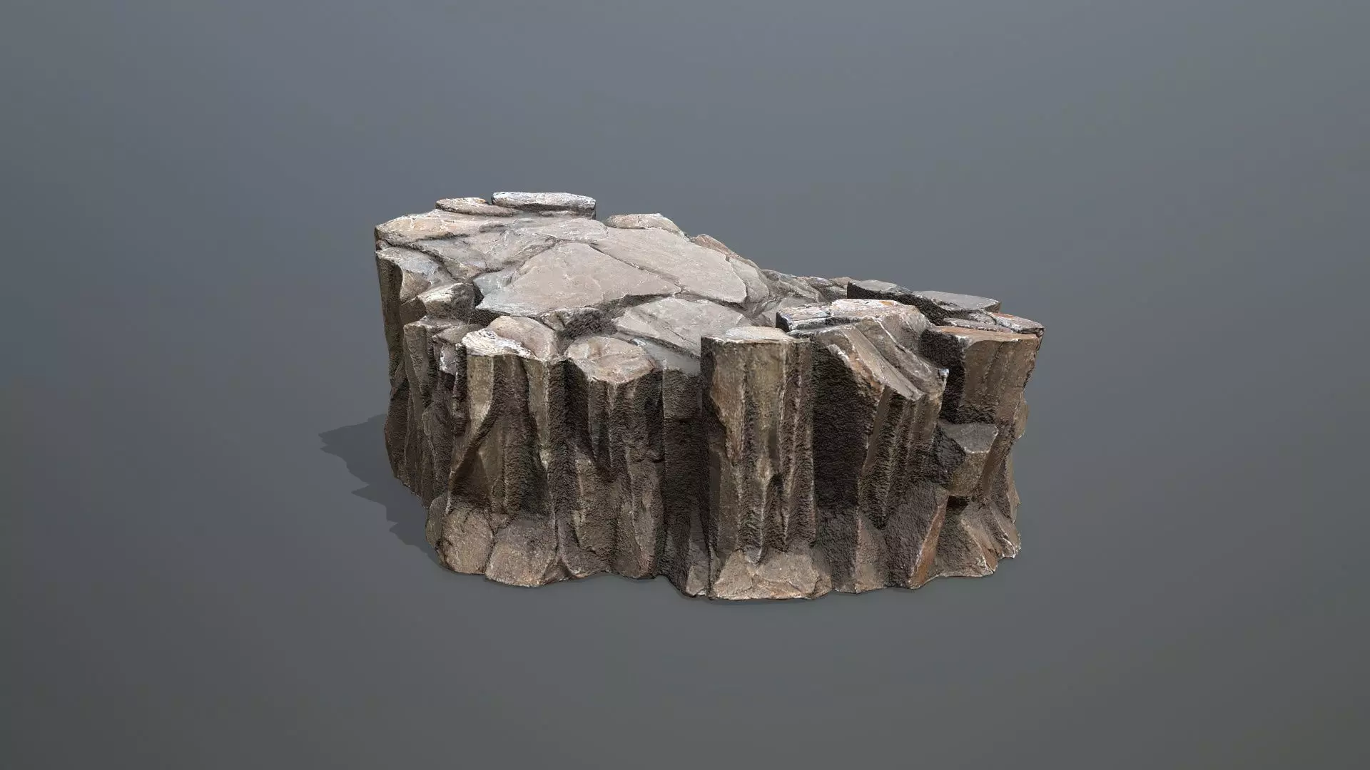 cliff rocks Low-poly 3D model_2