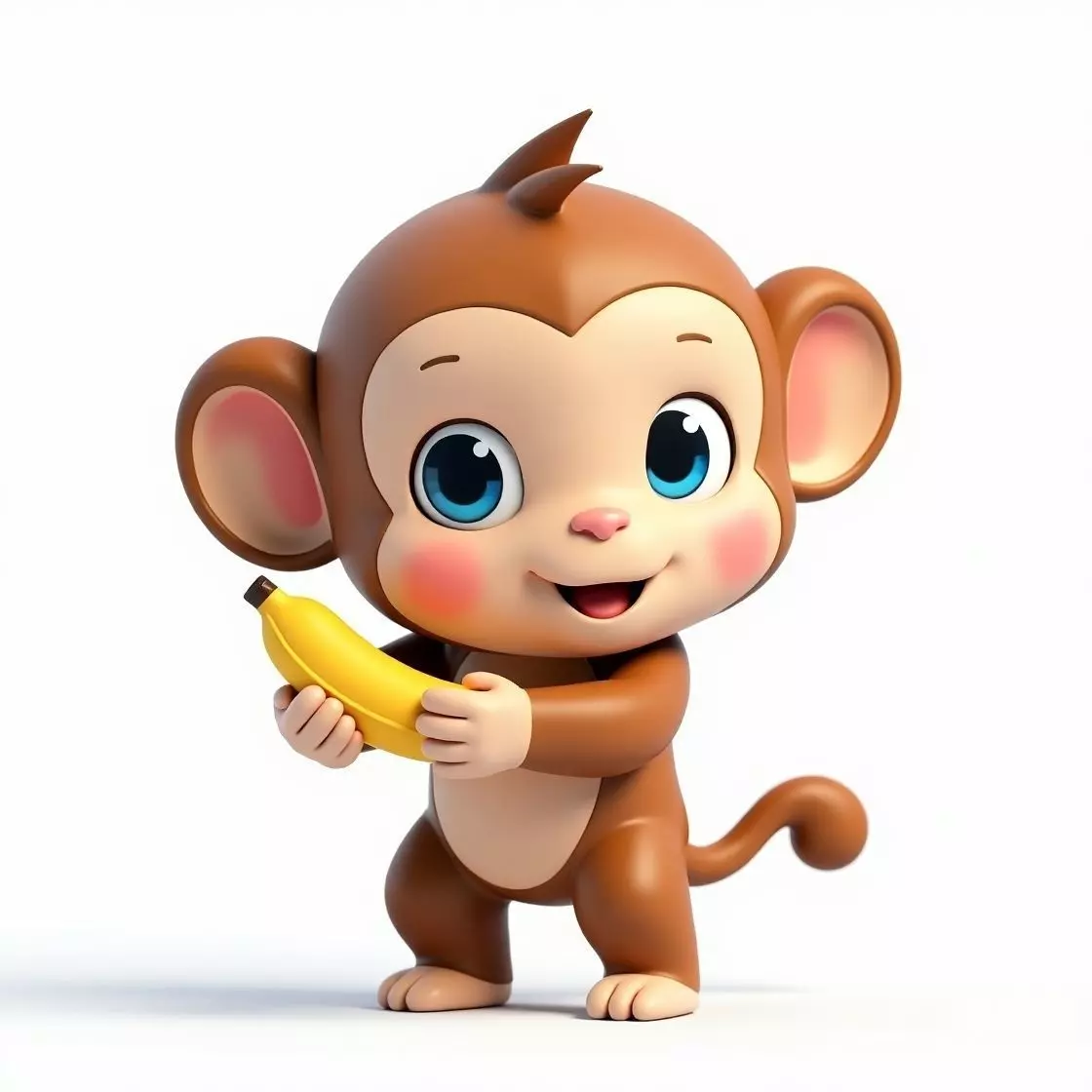 Cute Cartoon Monkey 3D Model Low-poly 3D model_0