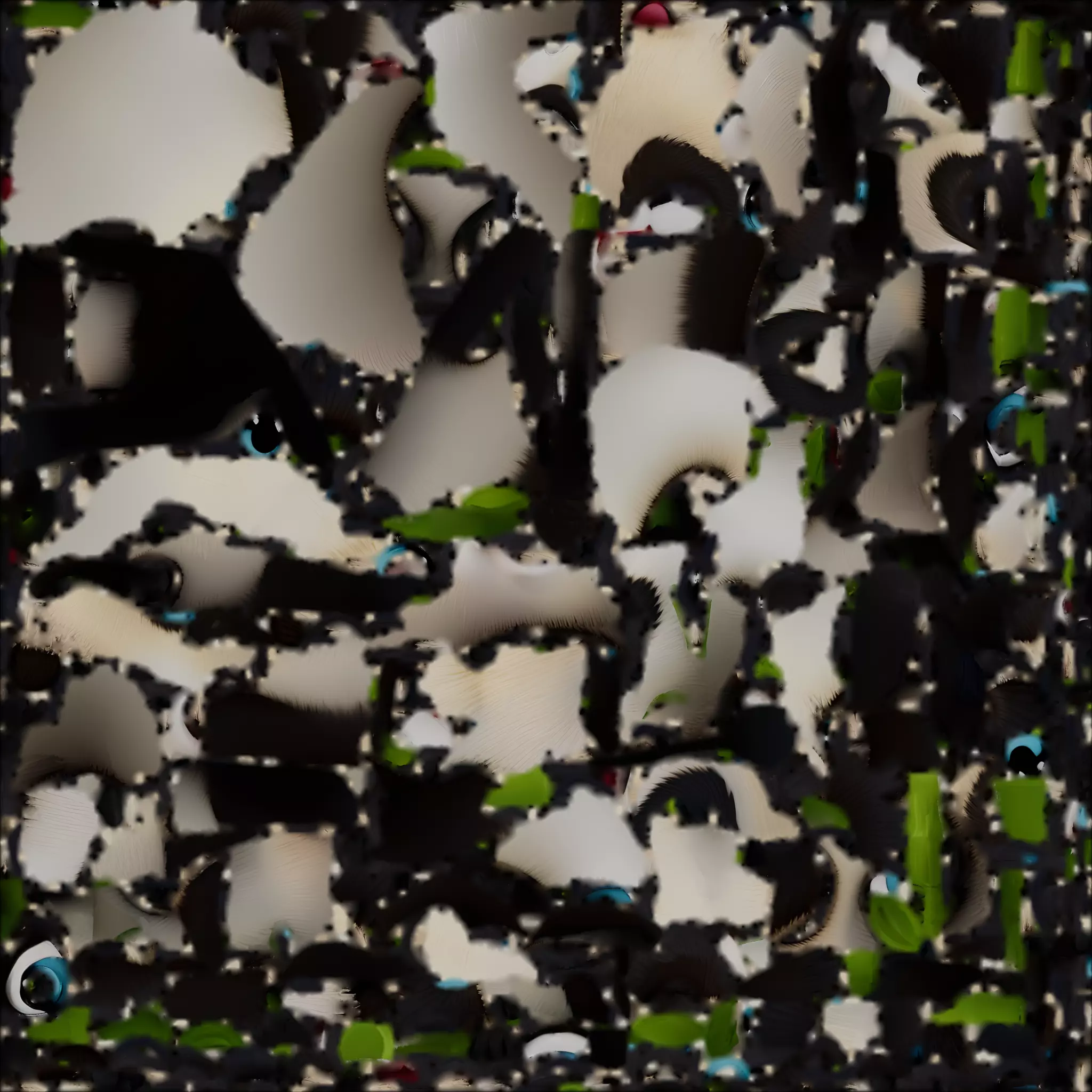 Cute Cartoon Panda 3D Model Low-poly 3D model_1