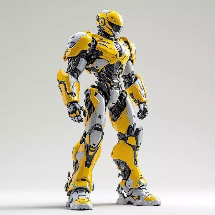 Yellow Mech Warrior Robot 3D Model 3D model_0