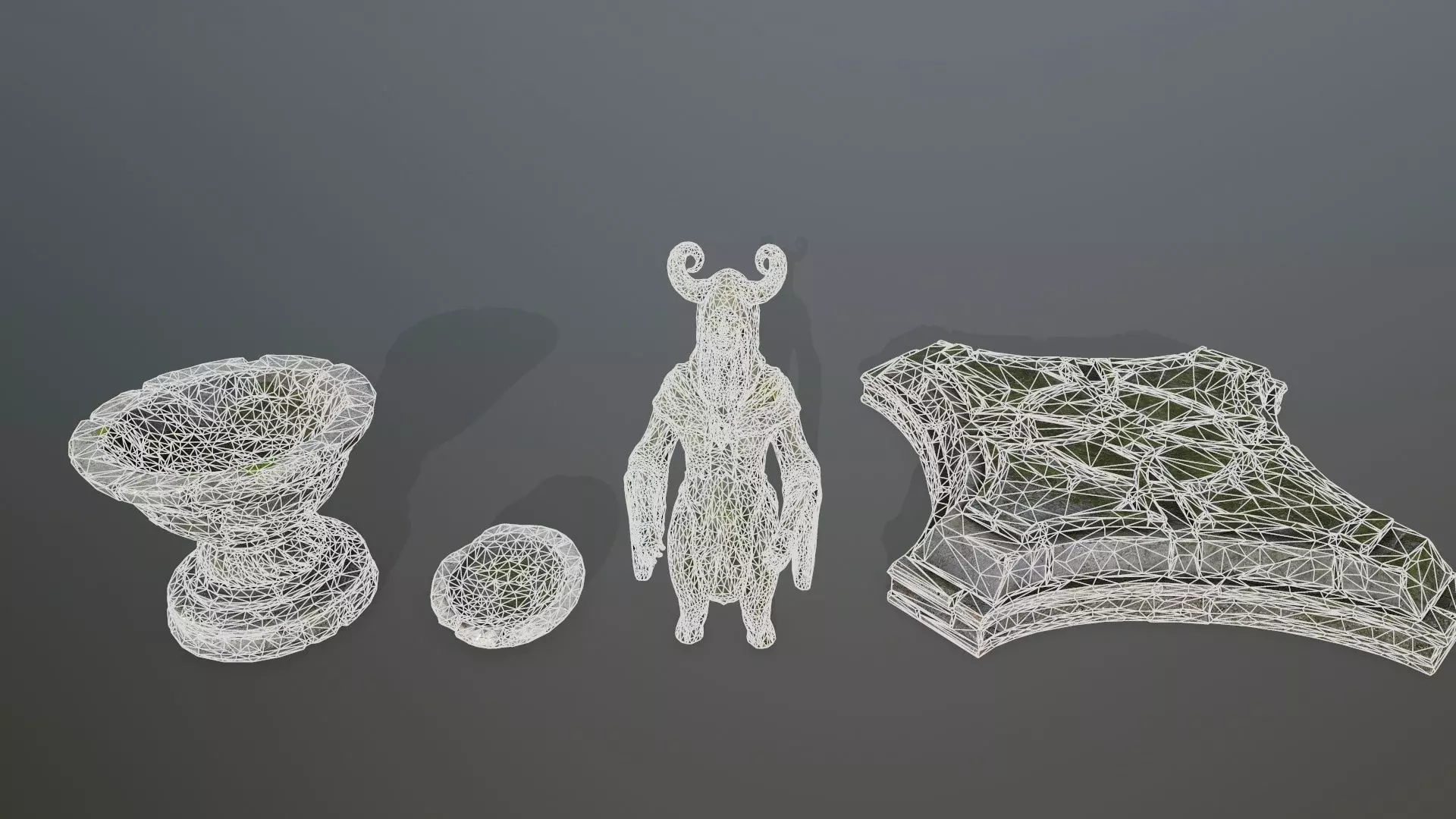 angel fountain  Low-poly 3D model_10